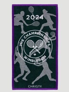 Wimbledon 2024 Christy Championship Towel NEW 100% Hygro Cotton 70 X 133 cm